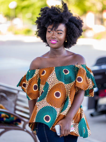 Chitenge off shoulder store tops